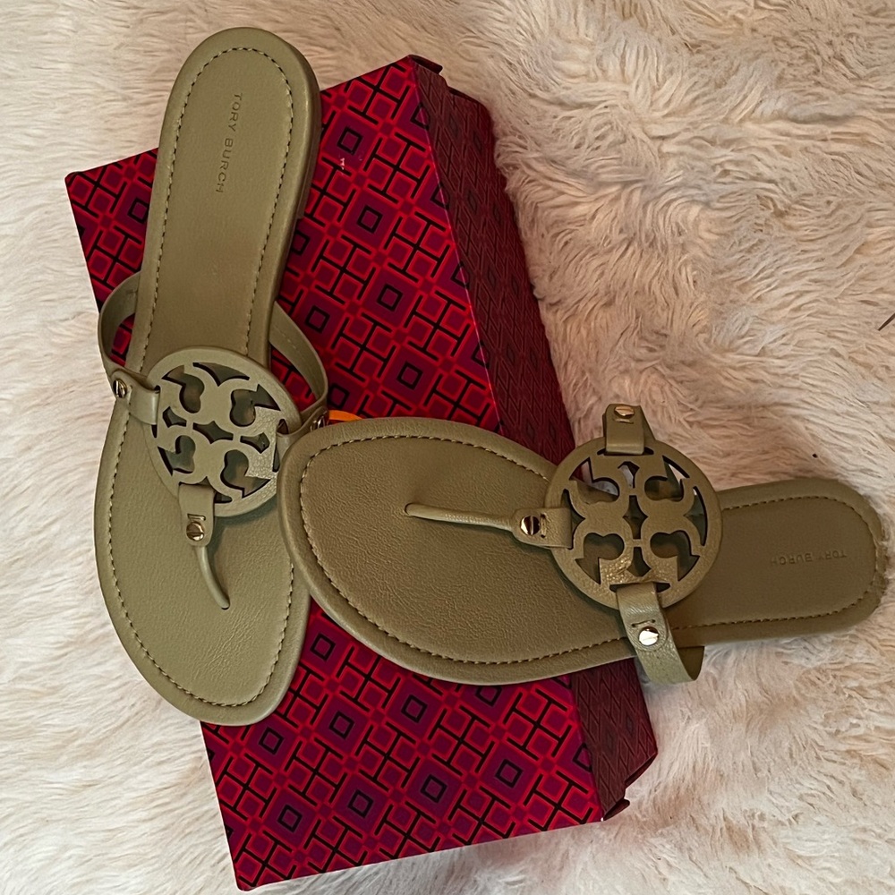 Tory Burch Miller Tumbled Leather Sandals